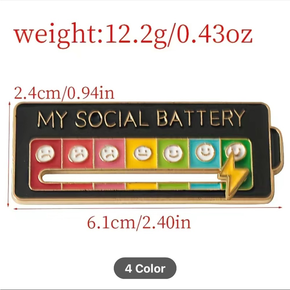 Cute my social battery pin